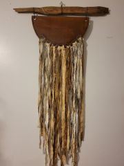 Boho wall hanging with pottery