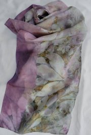 Eco-dyed silk scarf 11" x 60"