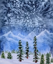 Snowflakes Over Mountains