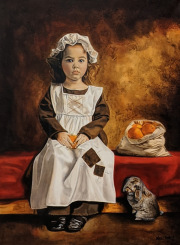 Between Chores - Acrylic on Canvas, 24" x 18"