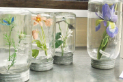 Flowers in Antique Canning Jars