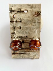Blown Glass Earrings - Topaz