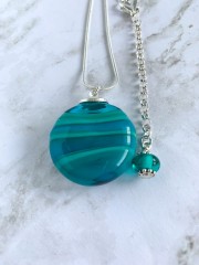 Blown Glass Pendant - Blue Green