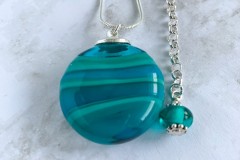 Blown Glass Pendant - Blue Green