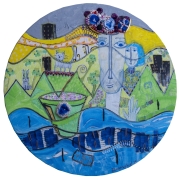 Paloma Linares con Gato y Mujer